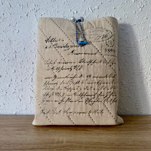 Funda de tela para libros artesanal · Carta Antigua