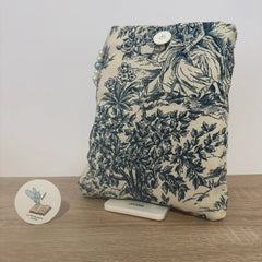 Funda de tela blanca con siluetas clásicas para libros