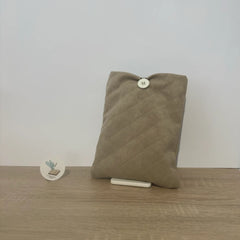 Funda de tela marrón elegante para libros de bolsillo