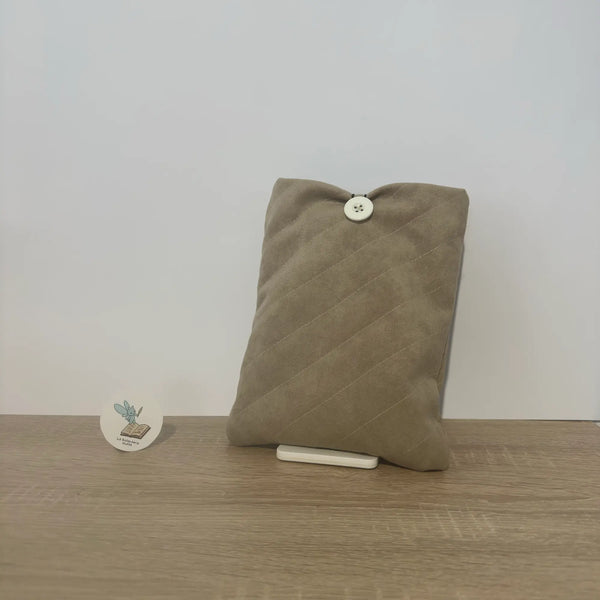 Funda de tela marrón elegante para libros de bolsillo