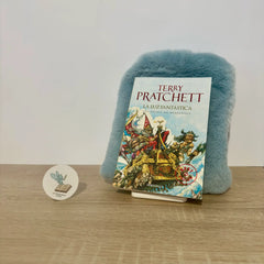 Funda de tela azul turquesa suave para libros