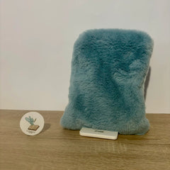 Funda de tela azul turquesa suave para libros